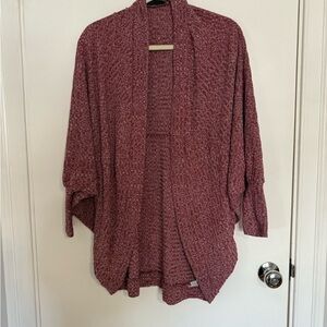 Women's Maroon Open-Front Sweater